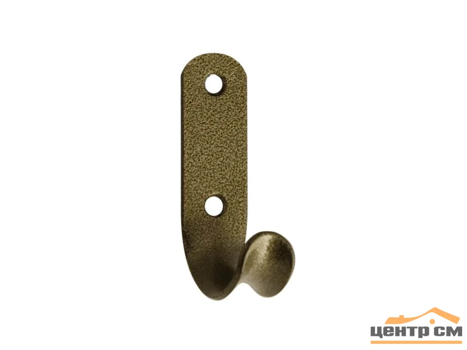 Крючок-вешалка Нора-М 1 рожковый старая бронза