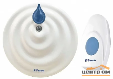 Звонок Feron (36 мелодий) беспроводной, белый, синий, E-374
