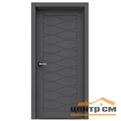 Дверь ВДК Соты темный бетон глухая 60х200, эмалит Eco