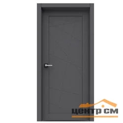 Дверь ВДК Паутинка темный бетон глухая 60х200, эмалит Eco
