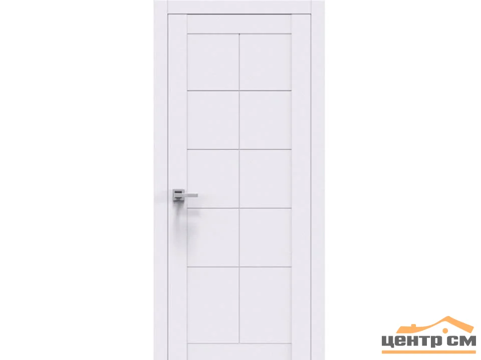 Дверь ВДК Куб белоснежная шагрень глухая 80х200, эмалит Eco
