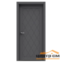 Дверь ВДК Ромбы темный бетон глухая 60х200, эмалит Eco