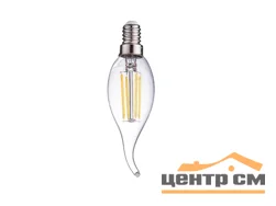 Лампа светодиодная 7W Е14 170-265V 4000K (белый) свеча на ветру прозрачная филамент Фарлайт