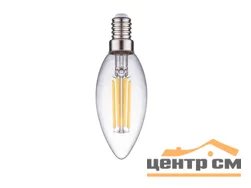 Лампа светодиодная 7W Е14 170-265V 4000K (белый) свеча прозрачная филамент Фарлайт