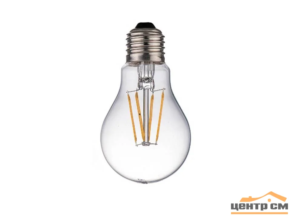 Лампа светодиодная 15W Е27 220-240V 2700K (желтый) груша (A60) прозрачная филамент Фарлайт