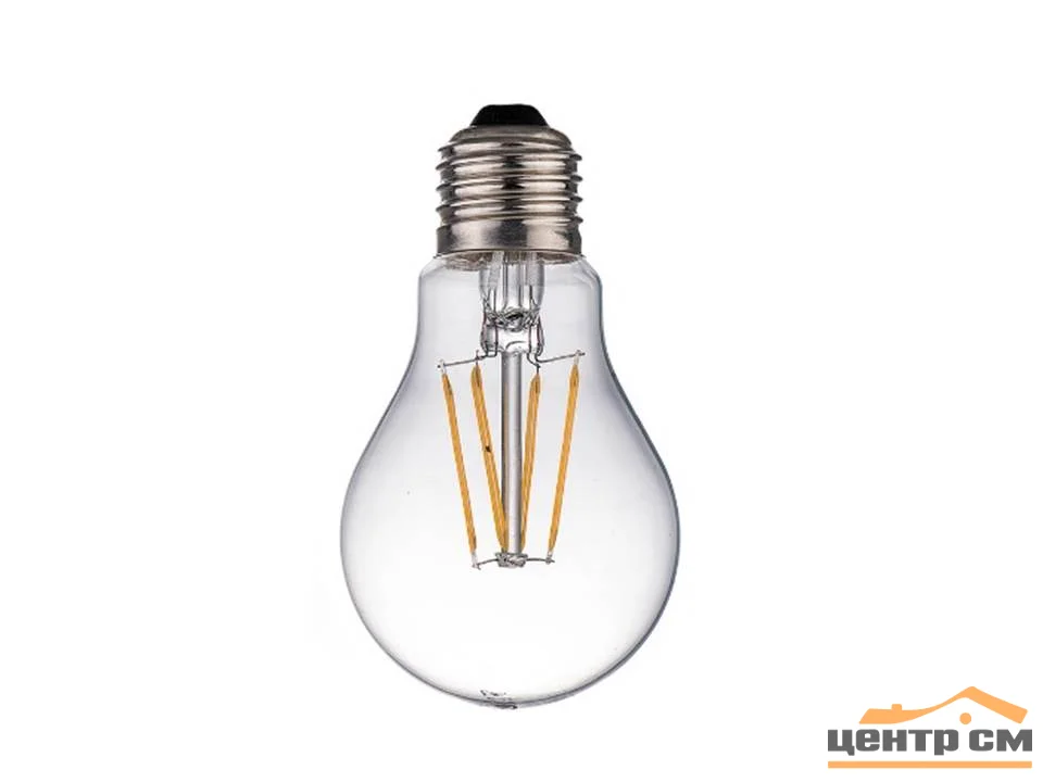 Лампа светодиодная 7W Е27 170-265V 4000K (белый) груша (A60) прозрачная филамент Фарлайт