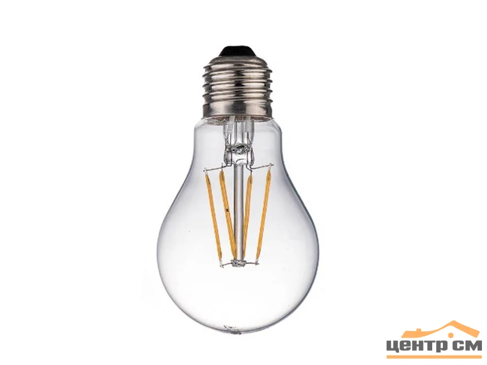 Лампа светодиодная 9W Е27 170-265V 2700K (желтый) груша (A60) прозрачная филамент Фарлайт