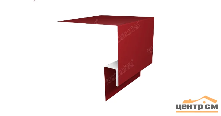 Планка околооконная сложная PE RAL 3011 (красно-коричневый), 0,5мм для софита 250*50*3м.п