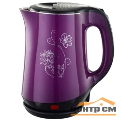 Чайник электрический Добрыня DO-1244 фиолет (1,8л) 2000Вт двойная стенка пл/нжс