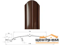 Штакетник металлический STYNERGY полукруглый двусторонний фигурный 0.45 мм, PE RAL **, ширина 118мм, длина *пог.м