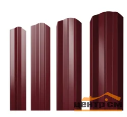 Штакетник металлический STYNERGY М-образный двусторонний фигурный 0.45 мм, PE RAL 3005 (красное вино), ширина 108мм, длина 1.5 м.п.