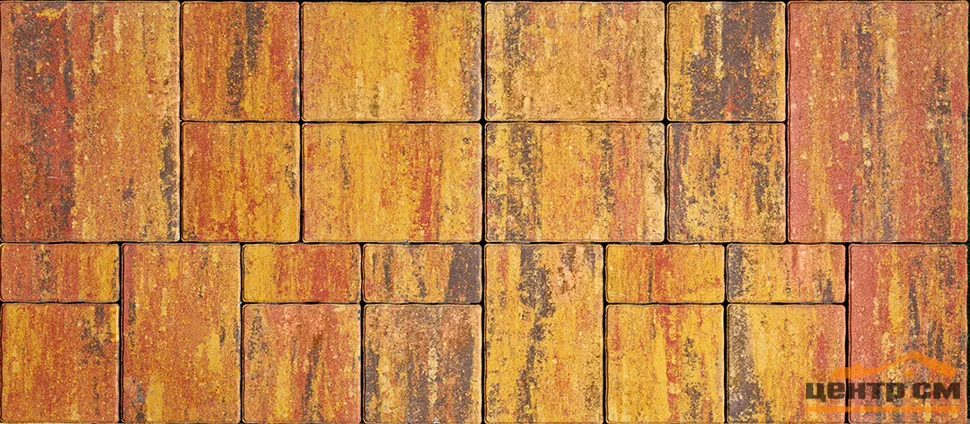 Плитка тротуарная Бавария Мальва 1120*490*60 мм (4 элем., комплект 23 шт/0,5488 кв.м.) Color mix верхний прокрас, белый цемент СИЯН