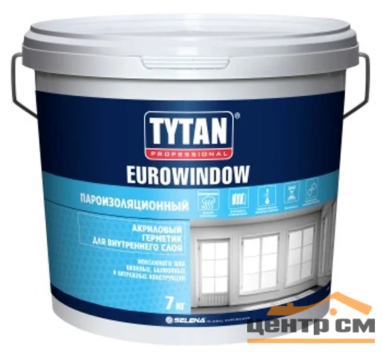 Герметик акриловый белый TYTAN Professional Eurowindow Внутренний Паропроницаемый 7 кг (Т-ра перевозки не ниже -5град)