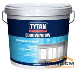 Герметик акриловый белый TYTAN Professional Eurowindow Внутренний Паропроницаемый 7 кг (Т-ра перевозки не ниже -5град)