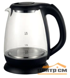 Чайник электрический Добрыня DO-1234B 1,8л 1800Вт, стекло, черный