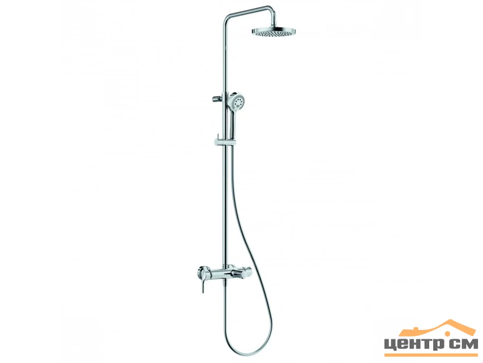 Система душевая KLUDI LOGO DUAL со смесителем для ванны и душа, верхний душ, ручной душ (хром)