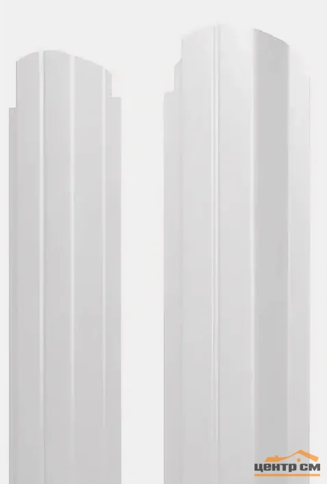 Штакетник металлический STYNERGY П-образный двусторонний фигурный 0.45 мм, PE RAL 9010 (белый), ширина 110мм, длина 2 м.п.