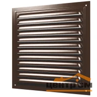 Решетка вентиляционная вытяжная стальная с покрытием полимерной эмалью с защитной сеткой 125х125, ЭРА коричневая