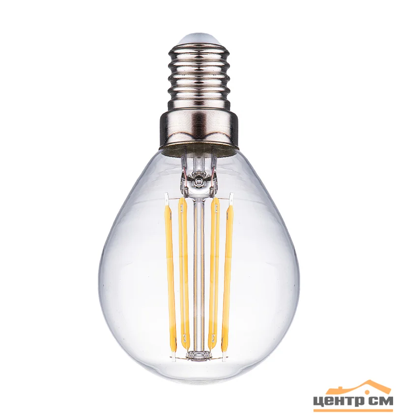 Лампа светодиодная 11W Е14 170-265V 4000K (белый) шар (G45) прозрачная нитевидная Фарлайт