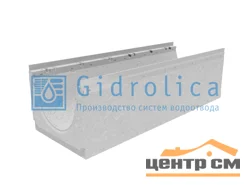 Лоток водоотводный GIDROLICA бетонный коробчатый (СО-300мм), с оцинкованной насадкой КU 100.36,3(30).29,5(23) - BGU-Z, № 0, арт.40430200