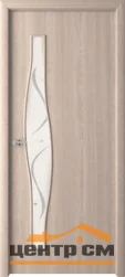 Дверь ВДК Волна дуб шенон стекло фьюзинг 60х200, МДФ