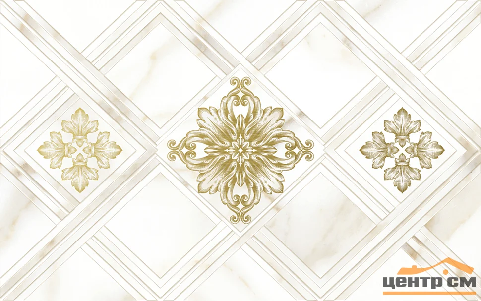 Плитка GLOBAL TILE Calacatta Gold белый декор 40*25 арт.10300000203