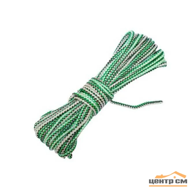 Веревка плетеная п/п, d=10мм 20 м, цветная