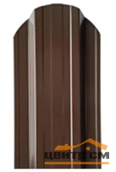 Штакетник металлический STYNERGY П-образный двусторонний фигурный 0.45 мм, PE RAL 8017 (шоколад), ширина 110мм, длина 1.9 м.п.
