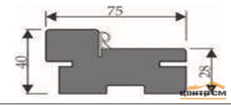 Стойка дверной коробки с уплотнителем ОКА 75*40*2080 мм вайт (массив дуба)