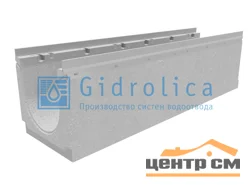 Лоток водоотводный GIDROLICA бетонный коробчатый (СО-200мм), с оцинкованной насадкой КU 100.26,3 (20).28(22,5) - BGU-Z, № 0, арт.14770