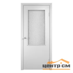 Дверь VERDA Финка Тип-58 с четвертью белая стекло "Бали" 600(620)*2024(2036) (замок 2014)