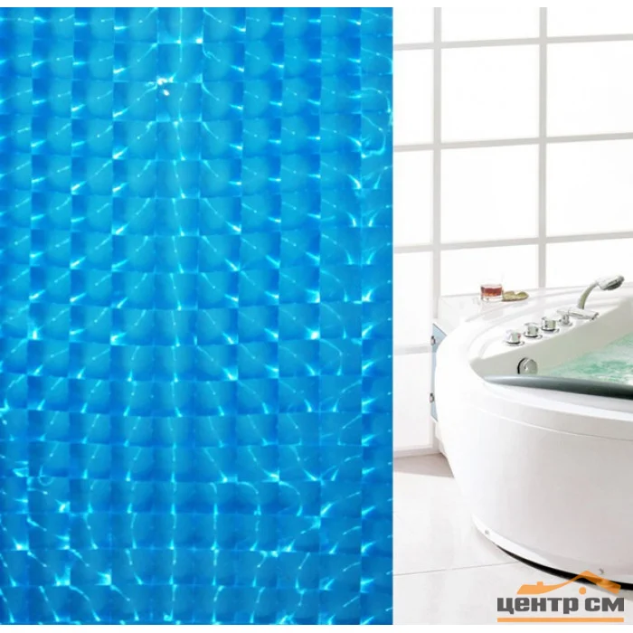 Штора для ванной ZALEL 3D ЕVA 100%, 180*180см, с кольцами, арт. FG-1001G