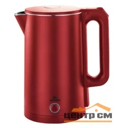 Чайник электрический Добрыня DO-1245R (1,8л) 2000Вт двойная стенка пл/нжс красный