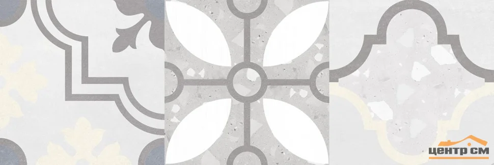 Плитка LAPARET Woody настенная серый узор 25х75