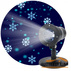 Проектор LED Снежинки мультирежим холодный свет 220V, IP4, ЭРА ENIOP-04