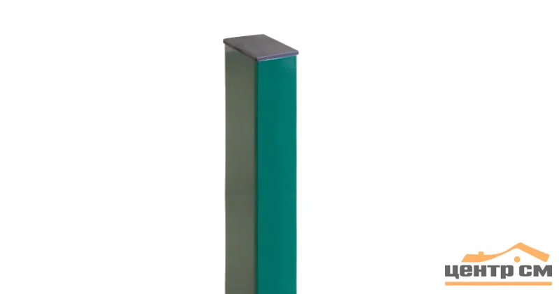 Столб оцинкованный РЕ RAL 6005 (зелёный) 60*40*1,2 высота 2м