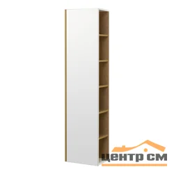 Шкаф-колонна AQUATON Сканди с зеркалом Белый/Дуб Рустикальный