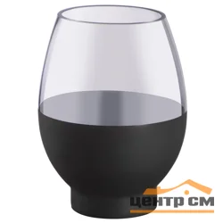 Декоративная ваза из стекла с напылением, Д150 Ш150 В200, серо-черный