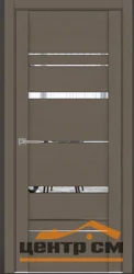 Дверь Uberture UNILINE Модель 30027 вставки ЗЕРКАЛО, софт тортора 80, экошпон