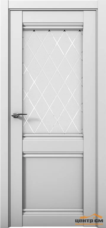 Дверь Cobalt Модель 12, стекло Ромб, манхэттен (серый), 80