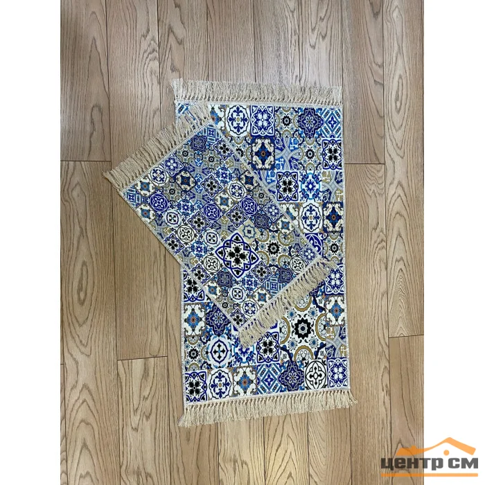 Набор ковриков для ванной ZALEL decorative 2 цифровая печать с бахромой 6560 (55*85) прямоугольные (2 шт)