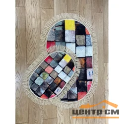 Набор ковриков для ванной ZALEL decorative 2 цифровая печать с бахромой 6591 (60*100, 40*60) овальные (2 шт)