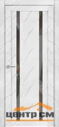 Дверь Uberture UNILINE Модель 30006/1 частичное стекло, зеркало грей , монте белый, 60