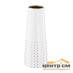 Декоративная ваза Арт Деко, Д100 Ш100 В250, белый с золотом