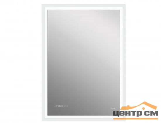 Зеркало Cersanit LED 080 design pro 60x85 с подсветкой часы с антизапотеванием прямоугольное