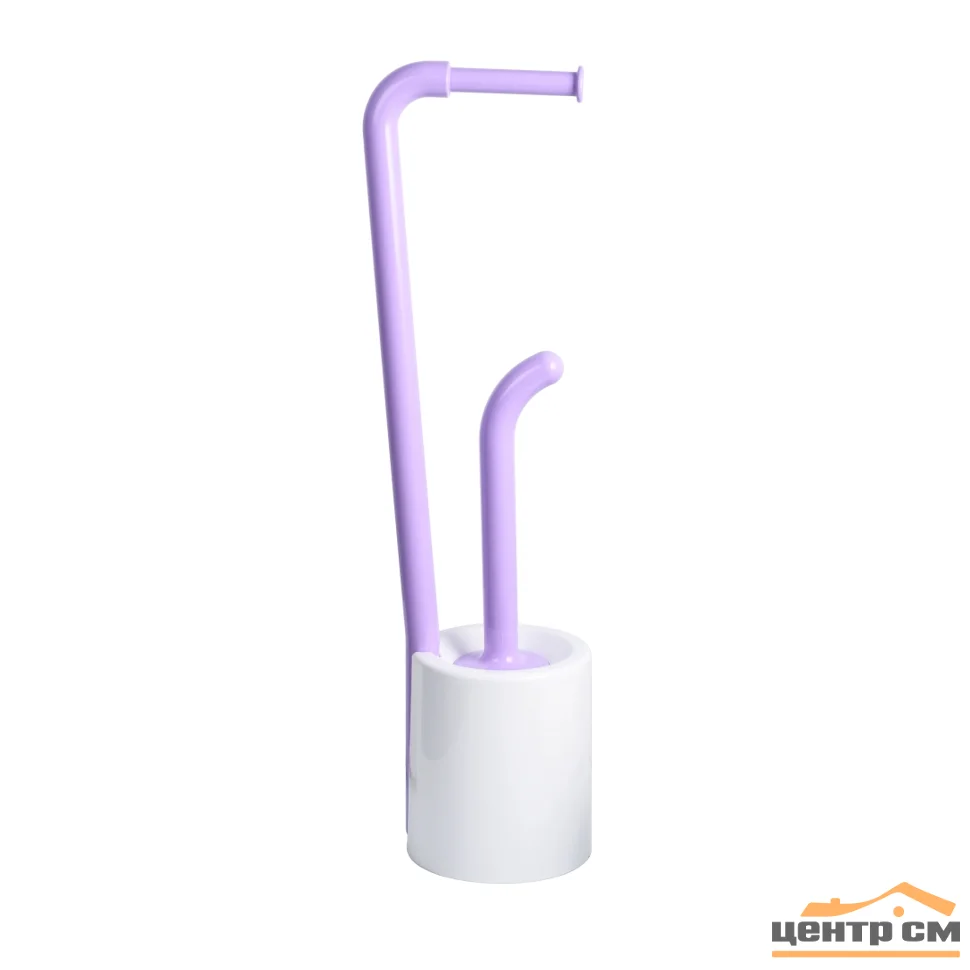 Стойка напольная с держателем для туалетной бумаги и ершиком Fixsen Wendy FX-7032-49 фиолетовая