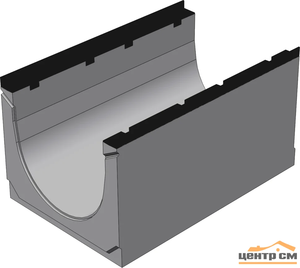 Лоток водоотводный GIDROLICA бетонный коробчатый (СО-400мм) КU 100.54(40).52,5(44,5) - BGМ, № 15-0, арт.40740163