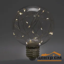 Лампа светодиодная декоративная 3W E27 230V 2700K (желтый) G80 Feron, LB-381 SAFFIT
