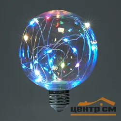 Лампа светодиодная декоративная 3W E27 230V RGB G95 Feron, LB-382 SAFFIT