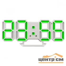 Часы-будильник Perfeo LED "LUMINOUS 2", белый корпус/ белая подсветка